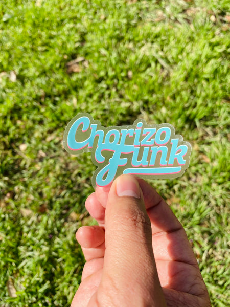 Chorizo Funk Retro Candy Clear Aqua Sticker