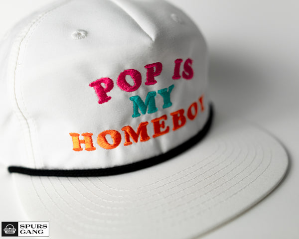 Pop Is My Homeboy White Grandpa Pinch Hat - Fiesta Color Edition