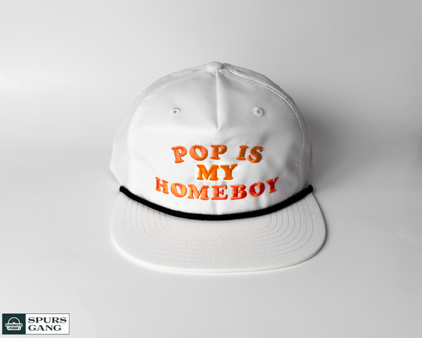 Pop Is My Homeboy White Grandpa Pinch Hat - Orange Edition