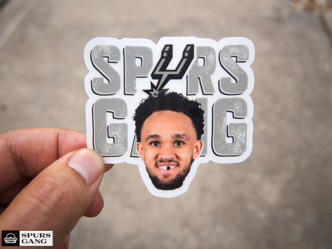 Derrick White Chipped Tooth Spurs Gang Clear Sticker