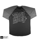 Manu Magic-3/4 Long Sleeve Raglan-Black/Heather